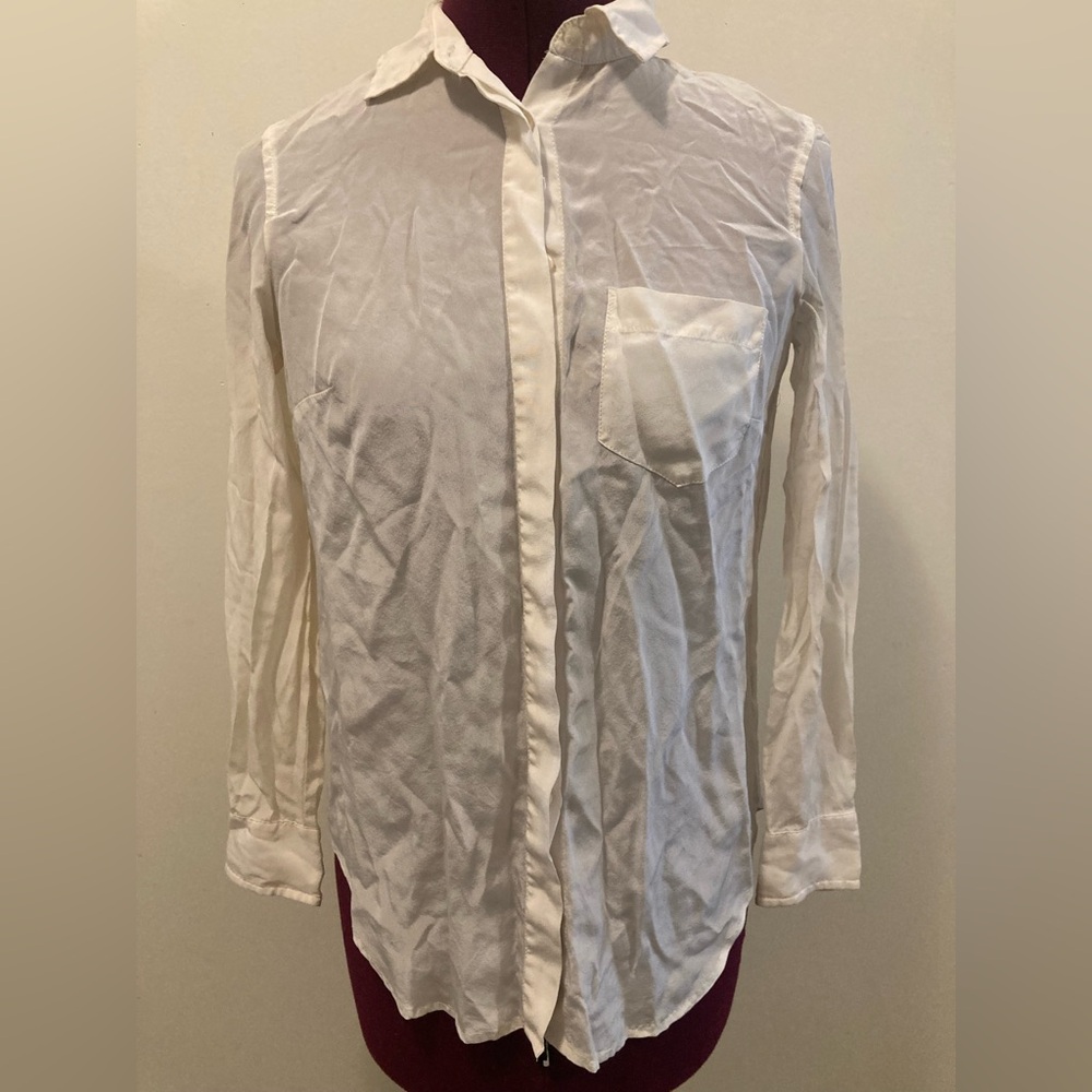 Cream silk blouse JCrew sz 00